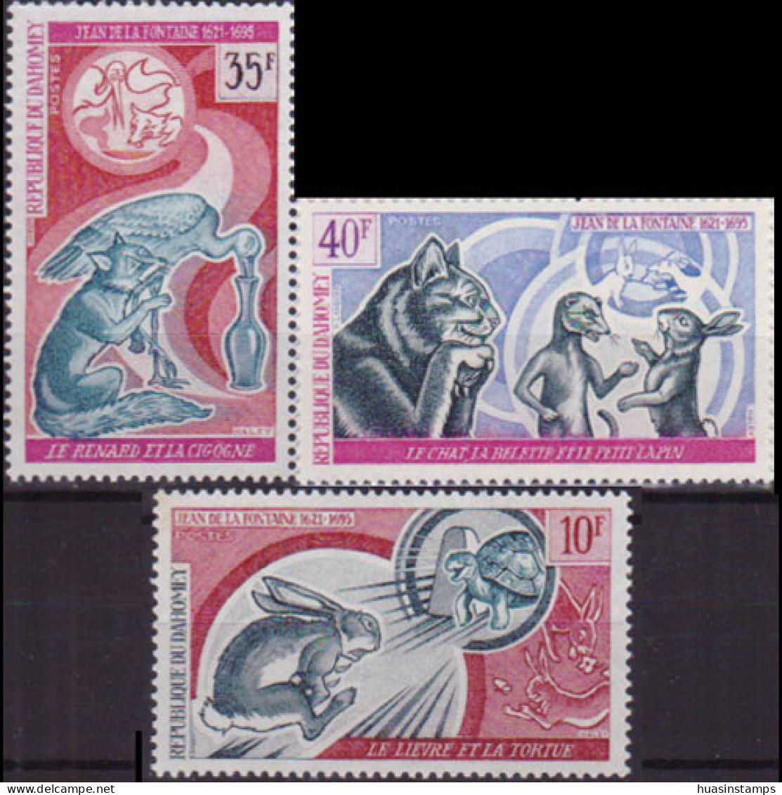 DAHOMEY 1972 - Scott# 297-9 La Fontain Fables Set Of 3 MNH - Sonstige & Ohne Zuordnung