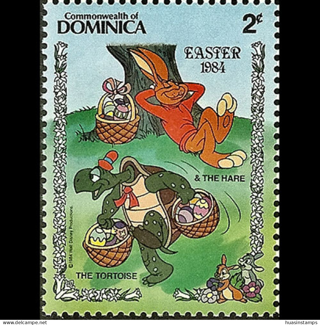 DOMINICA 1984 - Scott# 834 Disney-Turtle 2c MNH - Dominique (1978-...)