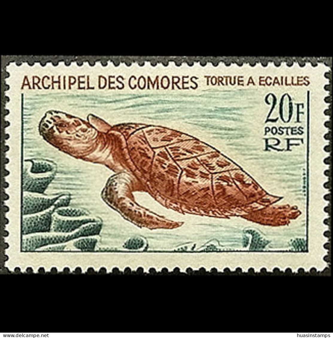 COMORO IS. 1965 - Scott# 65 Turtle 20f MNH - Comoren (1975-...)