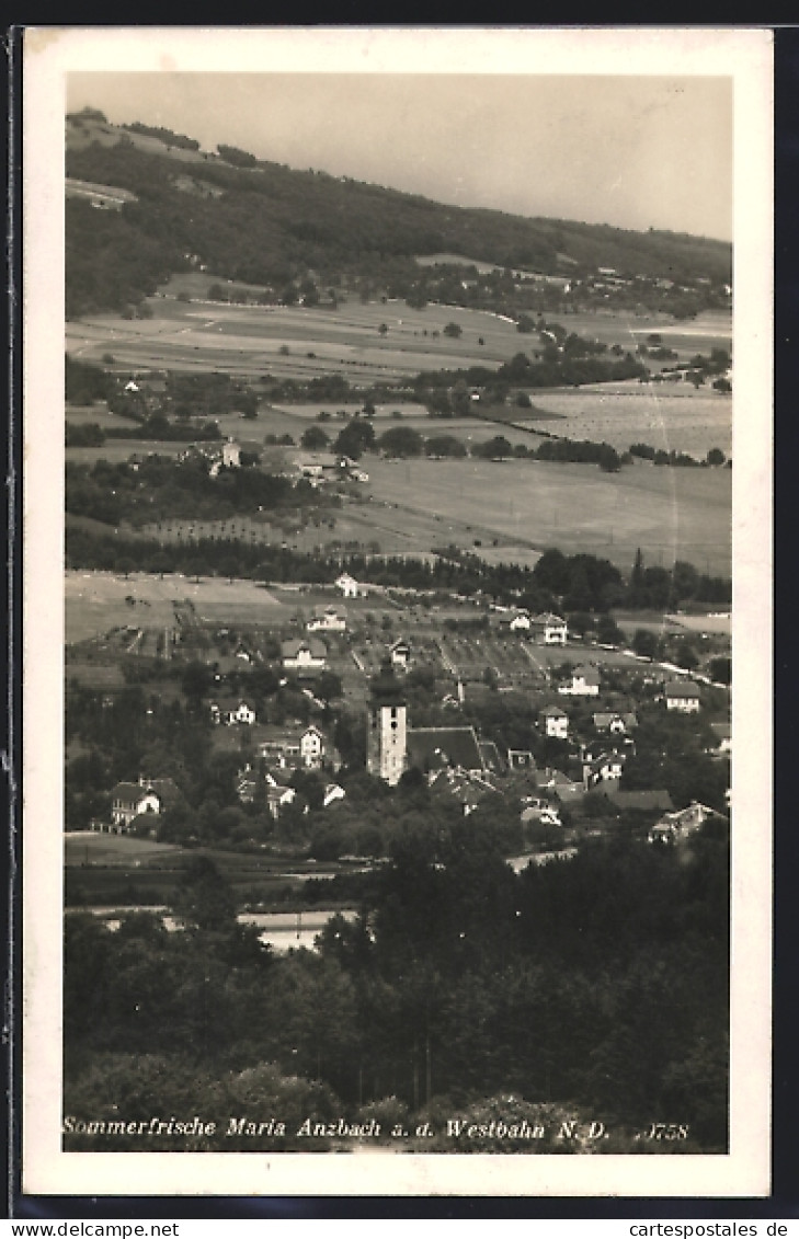 AK Maria Anzbach A. D. Westbahn N. D., Totalansicht Von Einem Berg Aus  - Otros & Sin Clasificación