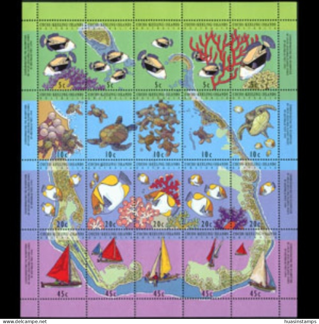 COCOS IS. 1994 - Scott# 292f Sheet-Reef Fish MNH - Islas Cocos (Keeling)