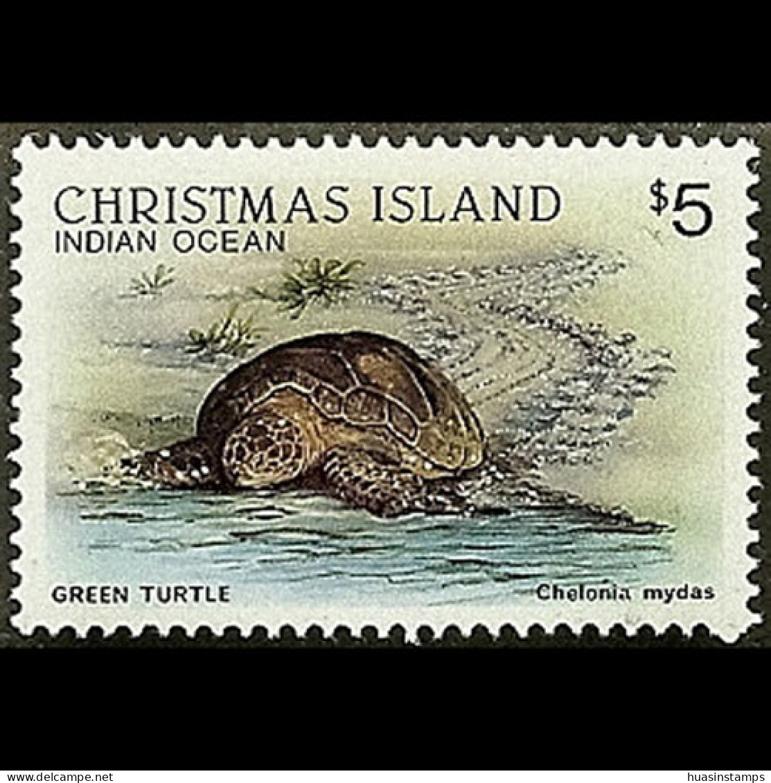 CHRISTMAS IS. 1987 - Scott# 211 Green Turtle $5 MNH - Christmas Island