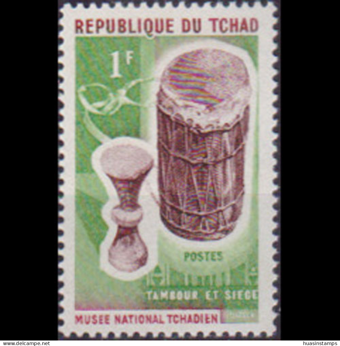 CHAD 1965 - Scott# 116 Musical Instrument 1f MNH - Chad (1960-...)