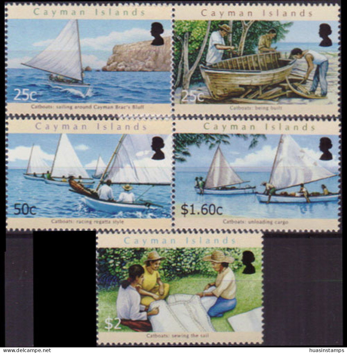 CAYMAN IS. 2011 - Scott# 1076-80 Catboat 25c-$2 MNH - Cayman Islands