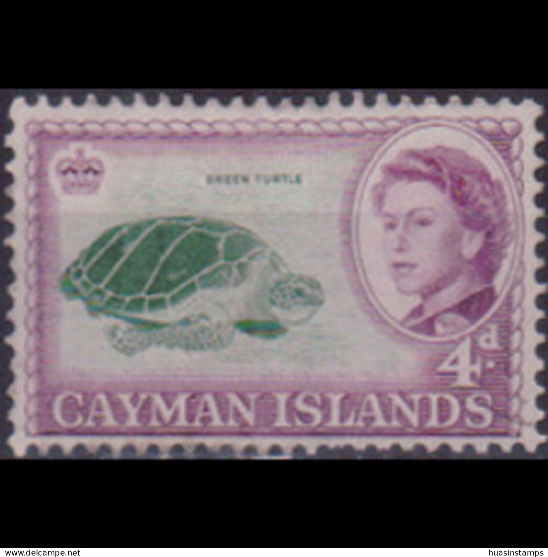 CAYMAN IS. 1962 - Scott# 159 Green Turtle 4p Used - Kaaiman Eilanden