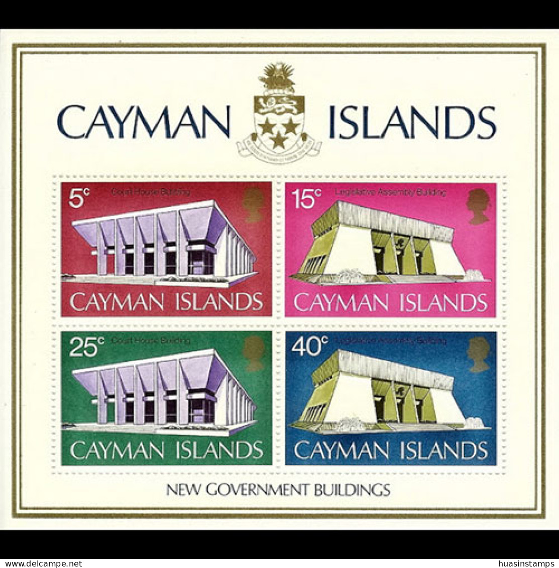 CAYMAN IS. 1972 - Scott# 303a S/S Govt.Buildings MNH - Cayman (Isole)