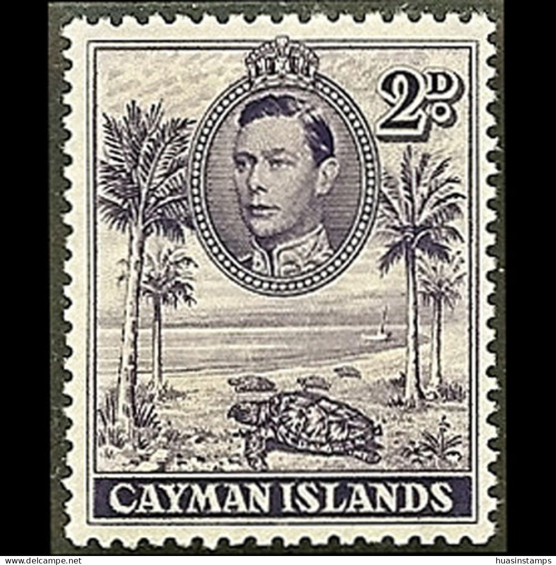 CAYMAN IS. 1938 - Scott# 104a Turtles Perf.11.5 2p LH - Caimán (Islas)