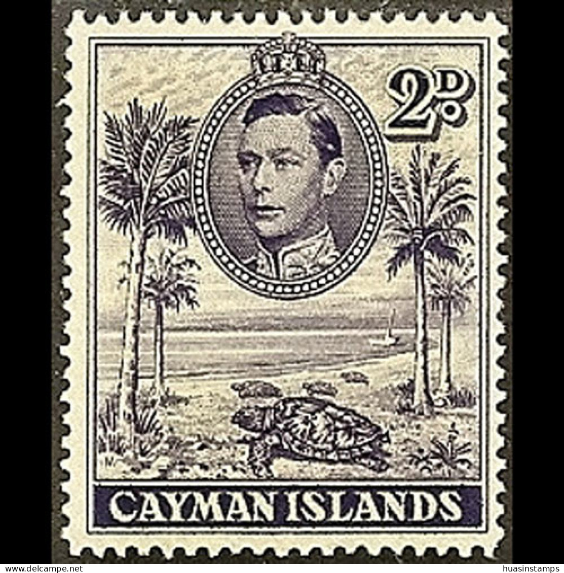 CAYMAN IS. 1943 - Scott# 104 Turtle Perf.14 2p LH - Cayman Islands