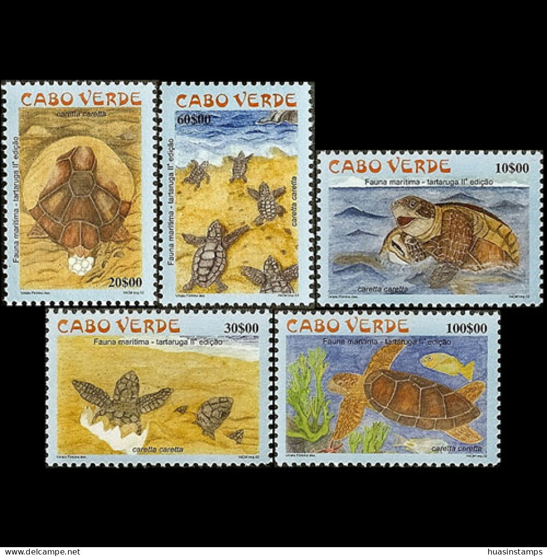 CAPE VERDE 2002 - Scott# 783-7 Red Turtles Set Of 5 MNH - Cap Vert