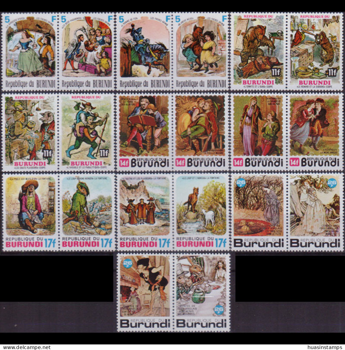 BURUNDI 1977 - Scott# 523a-7d Fairy Tales Set Of 20 MNH - Ongebruikt