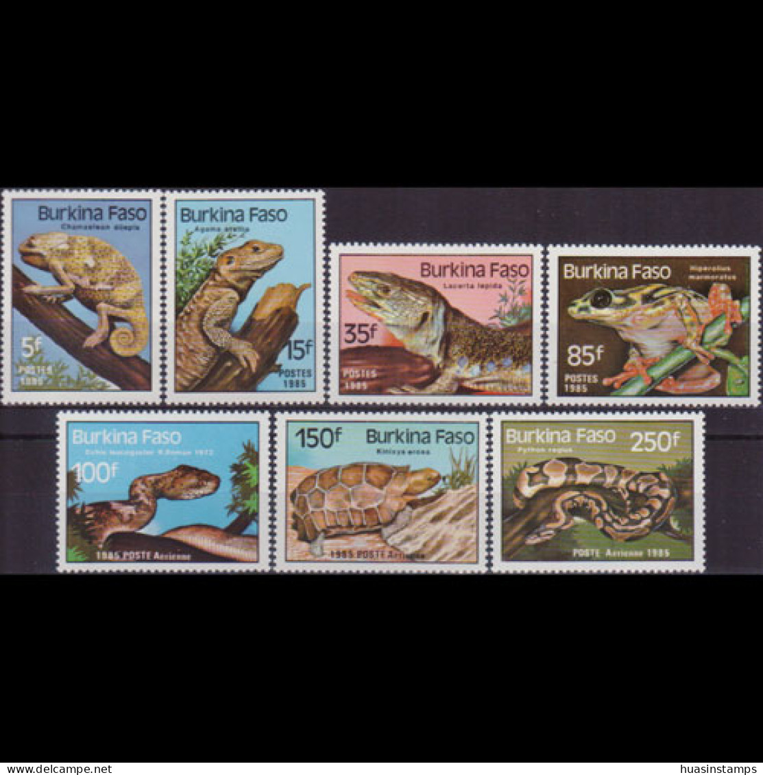 BURKINA FASO 1985 - Scott# 696-702 Reptiles Set Of 7 MNH - Burkina Faso (1984-...)