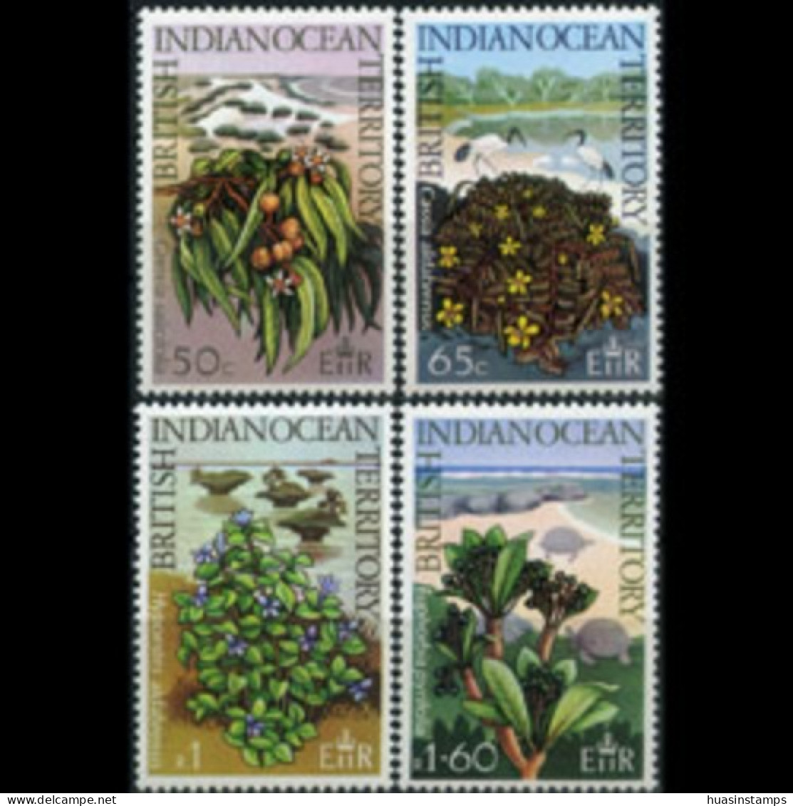 BR.I.O.T. 1975 - Scott# 78-81 Native Plants Set Of 4 MNH - Territorio Britannico Dell'Oceano Indiano