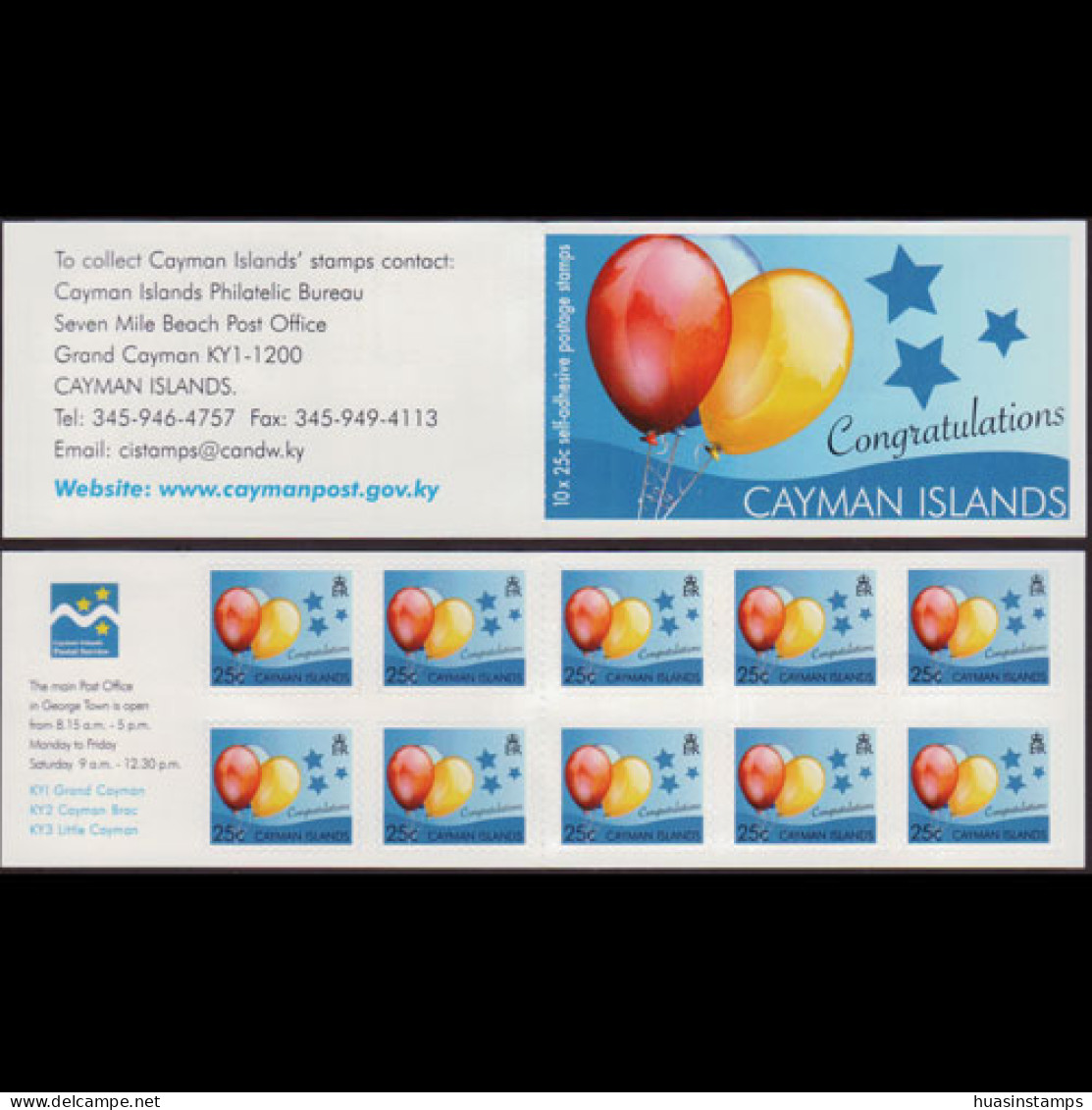 CAYMAN IS. 2008 - Scott# 1017A Booklet-Greeting MNH - Kaimaninseln