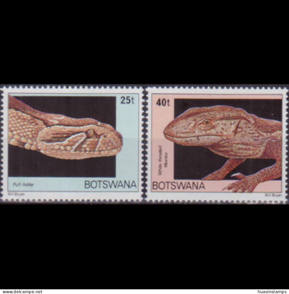 BOTSWANA 1980 - Scott# 244-5 Reptiles 25-40t MNH - Botswana (1966-...)