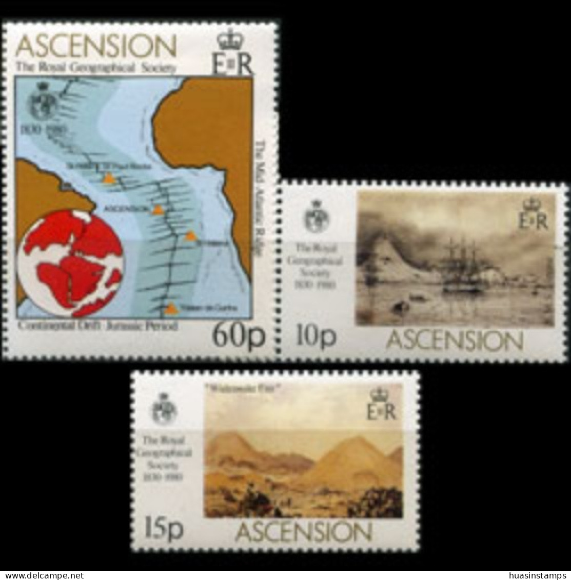 ASCENSION 1980 - #266-8 Geographical Soc. Set Of 3 MNH - Ascensione