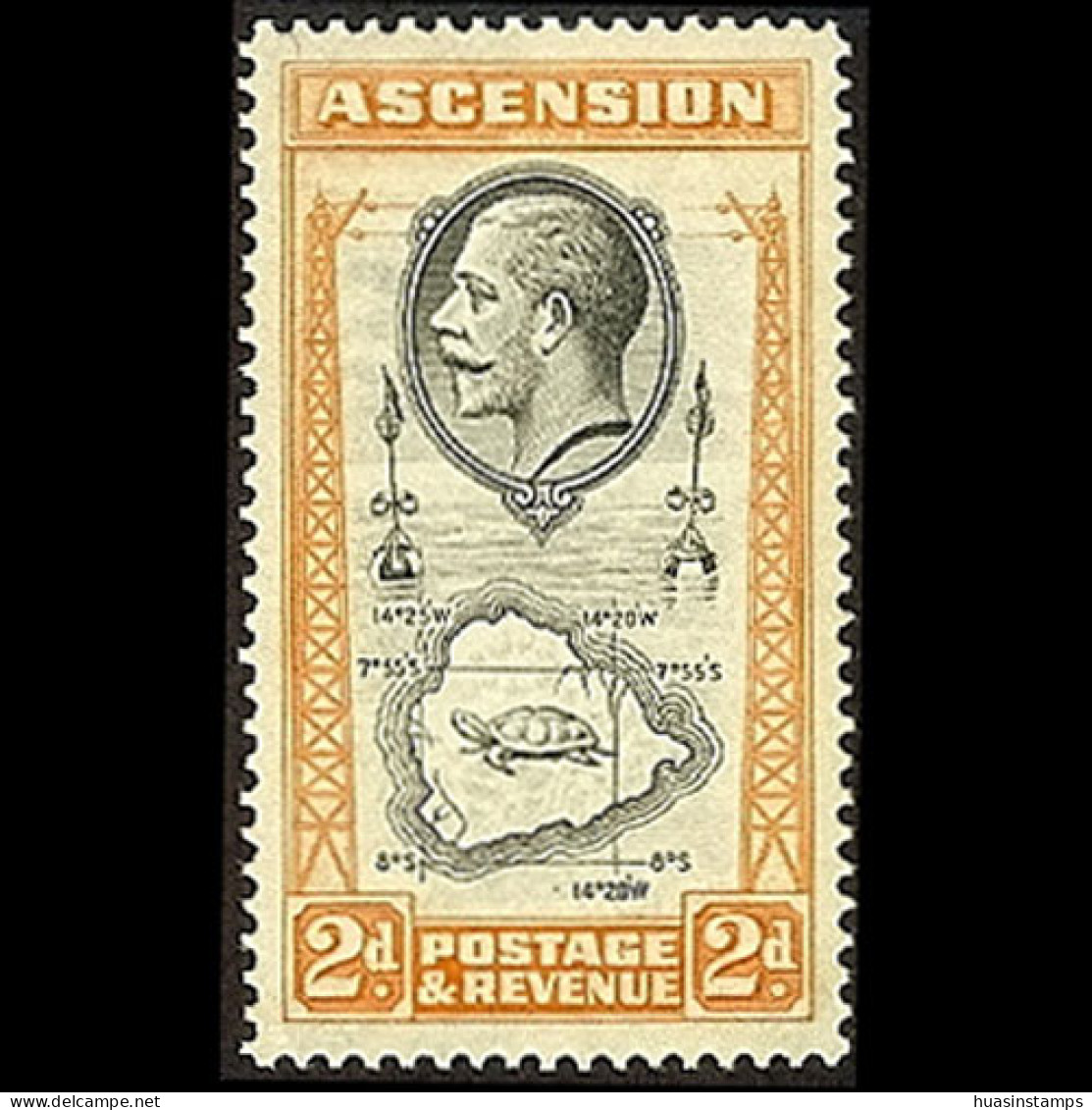 ASCENSION 1934 - Scott# 26 Map 2p MNH - Ascensión