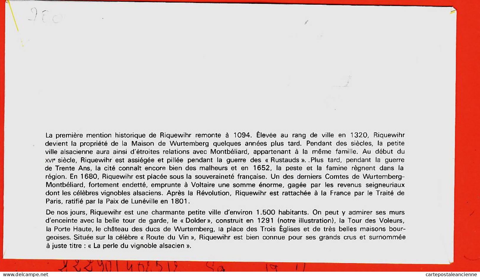 31058  / ⭐ (•◡•) FDC N° 769 ◉ RIQUEWIHR Le DOLDER (1291) Photo Roger STRUSS ◉ 1er Jour Emission 03-07-1971 ◉ F.D.C - 1970-1979