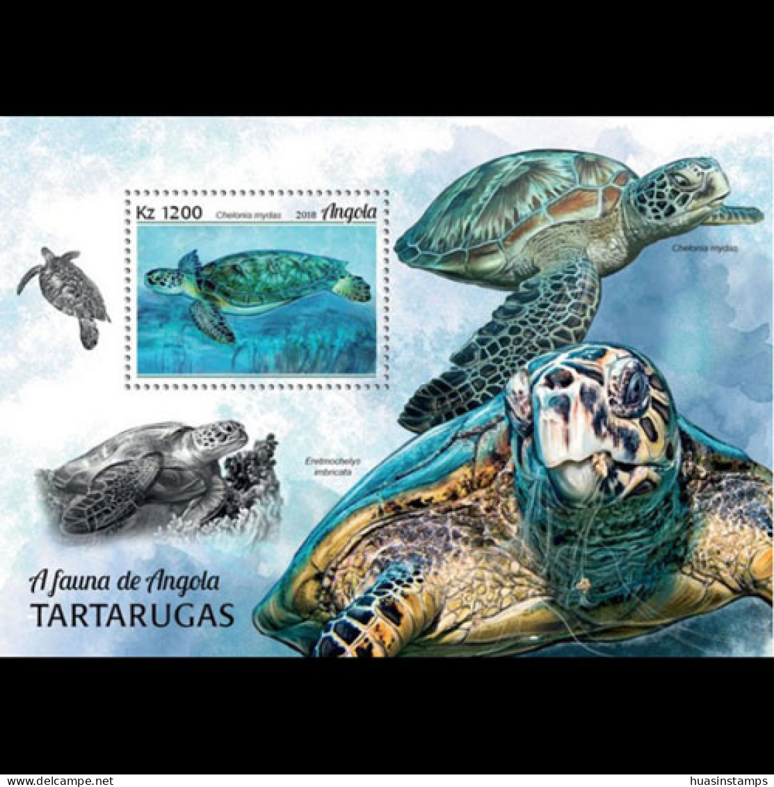 ANGOLA 2018 - Scott# 1565 S/S Green Turtle MNH - Angola