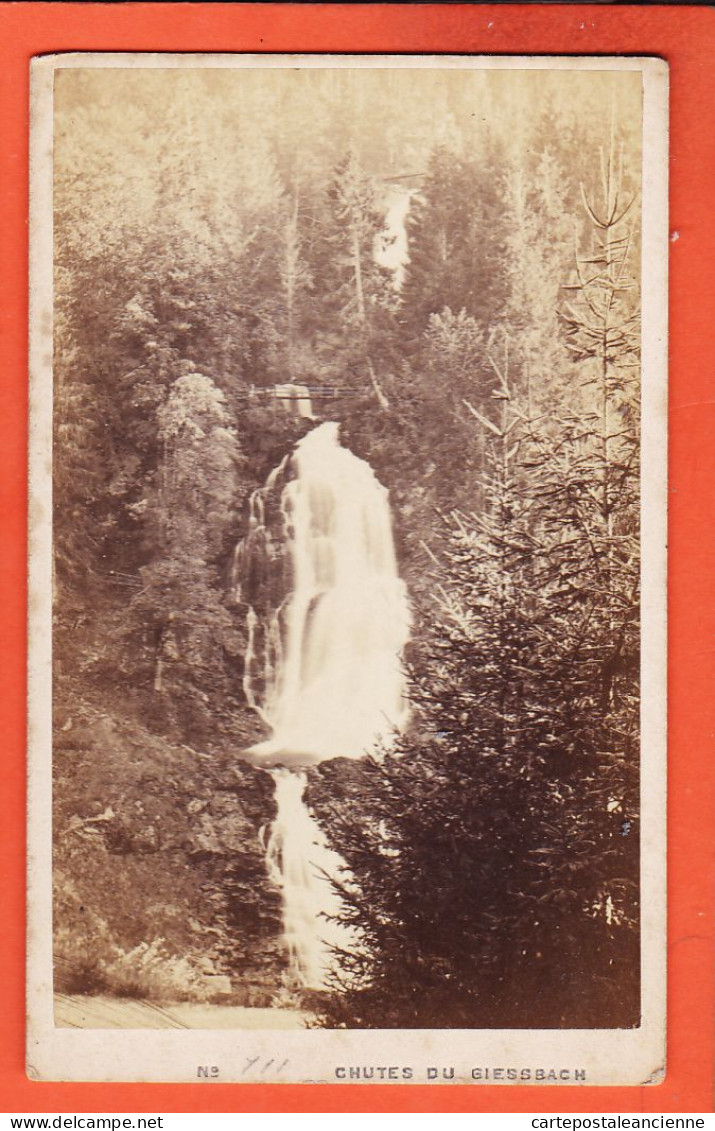 31207 / ⭐ ◉ Chute De GIESSBACH Oberland Bern 1880s ● GARCIN Photographe GENEVE ● Photo XIXe Format CDV - Alte (vor 1900)