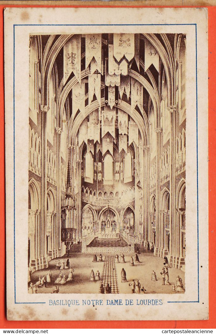 31175 / CDV LOURDES (65) Basilique NOTRE-DAME (1) Revers Prière POUEYLAUN Pastorale 4 Mai 1872 ● Photographie VIRON - Oud (voor 1900)