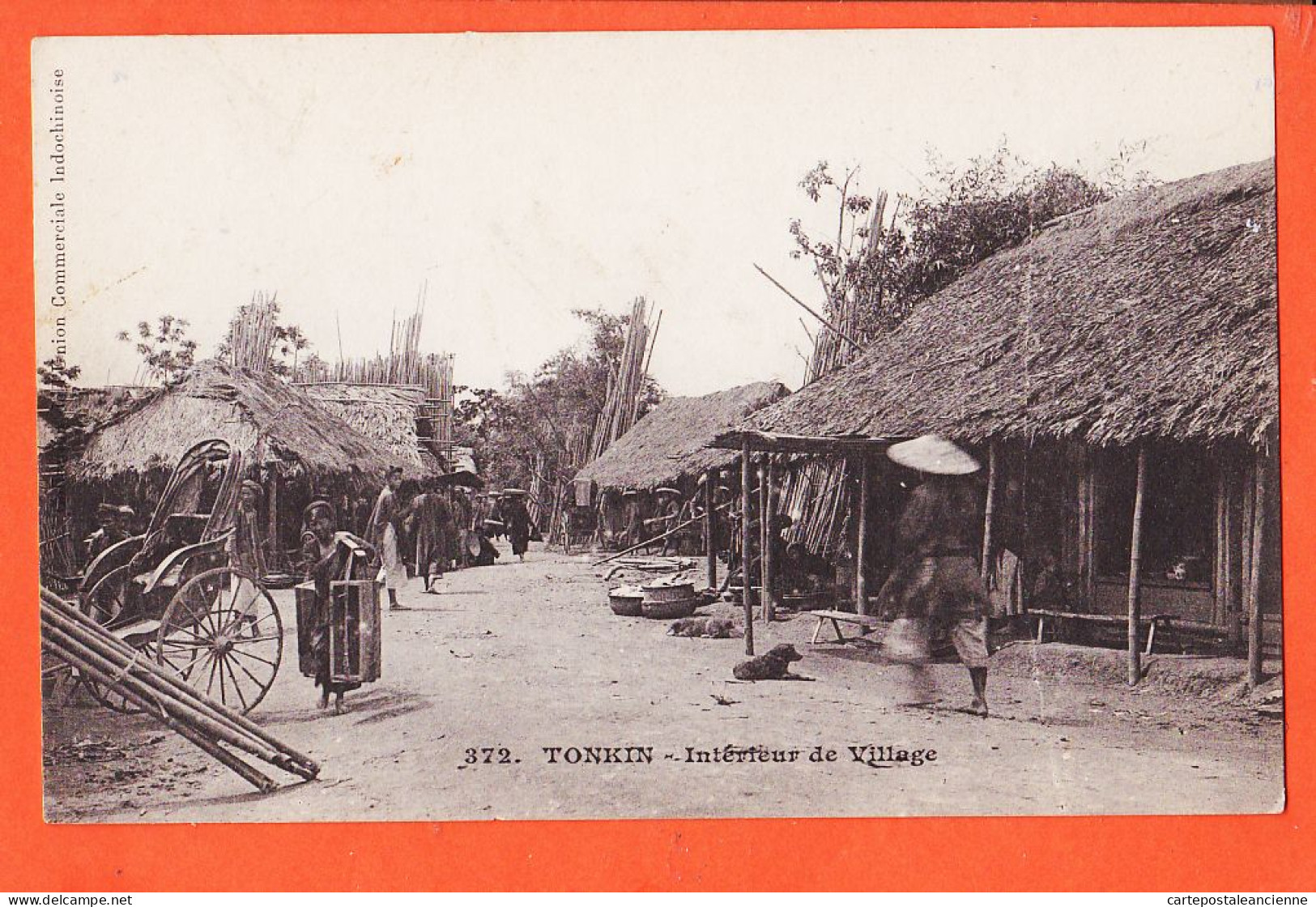 31115 / TONKIN Intérieur De Village Indigene Viet-Nam 1910s Collection Commerciale Indochinoise 372 Indo-chine - Vietnam