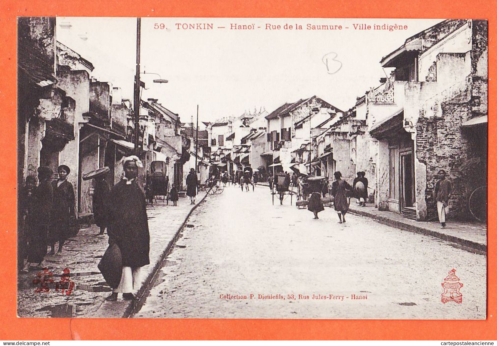 31117 / HANOI Tonkin Une Rue De La SAUMURE Ville Indigene Ethnic Viet-Nam 1910s Collection DIEULEFILS 59 Indochine - Vietnam