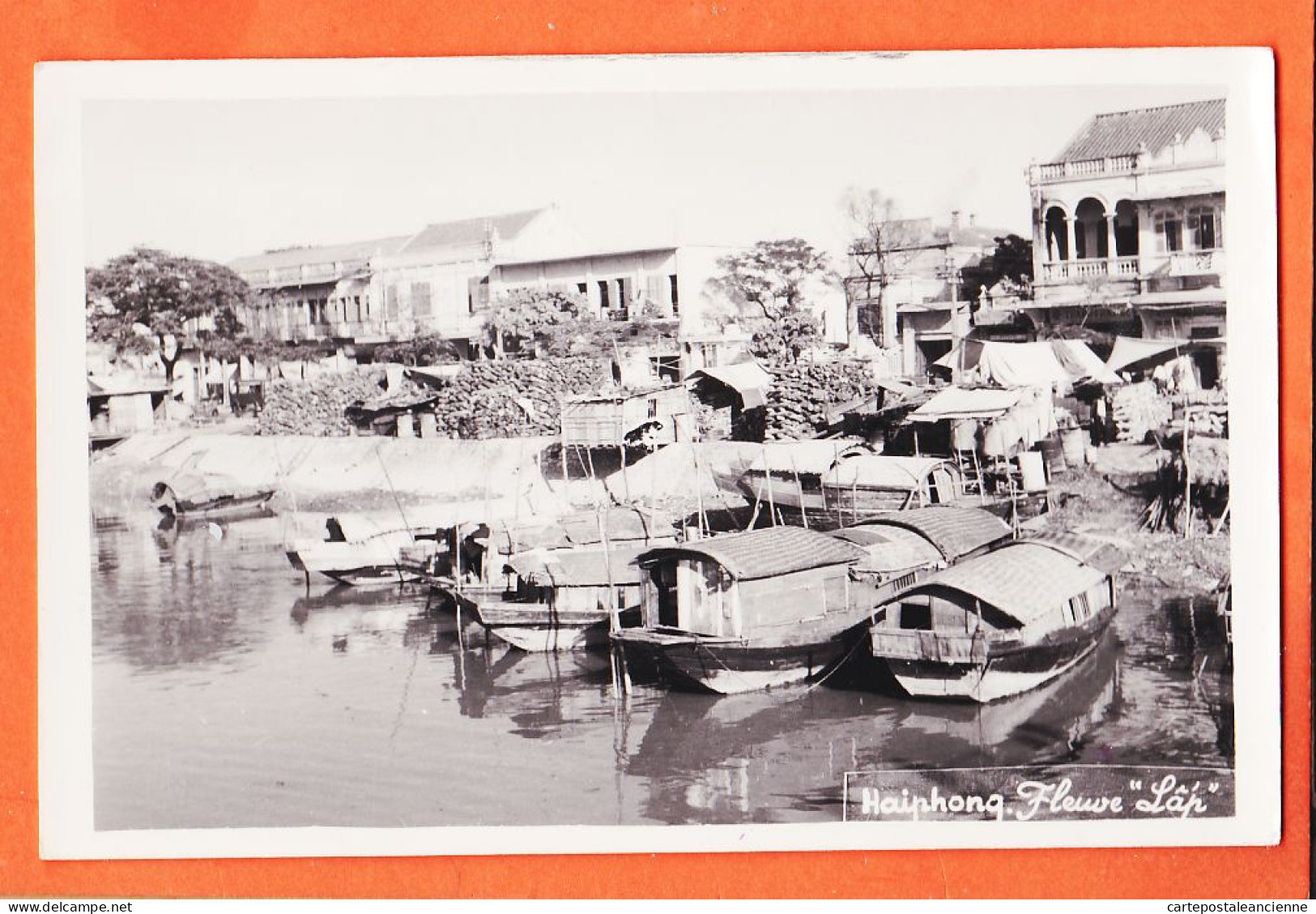 31120 / Lisez FFI Cargo Pacha HAIPHONG Viet-Nam Jonques Fleuve LAP 1950s Carte-Photo-Bromure Indochine Vietnam Tonkin - Viêt-Nam