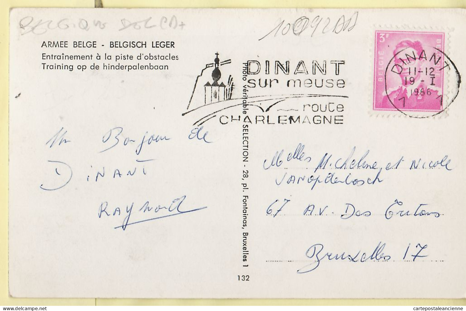 31483 / Armée Belge Belgisch Leger Entrainement Piste D'Obstacles Postée DINANT 19.01.1966 - Régiments
