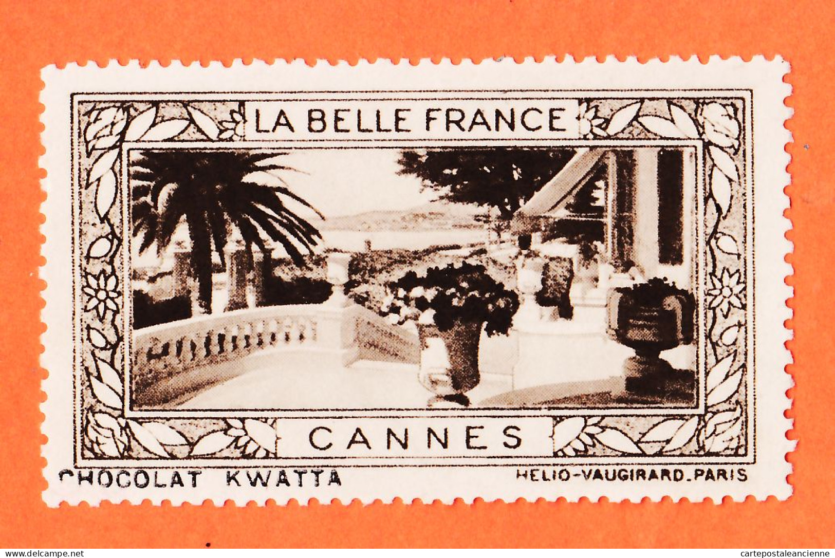 31034 / (2) CANNES 06-Alpes Mari. Pub Chocolat KWATTA Vignette Collection LA BELLE FRANCE HELIO-VAUGIRARD Erinnophilie - Turismo (Vignette)