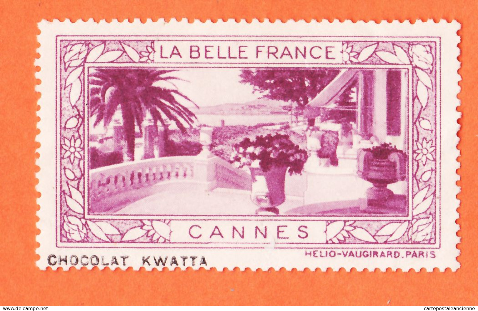 31033 / (3) CANNES 06-Alpes Mari. Pub Chocolat KWATTA Vignette Collection LA BELLE FRANCE HELIO-VAUGIRARD Erinnophilie - Tourisme (Vignettes)