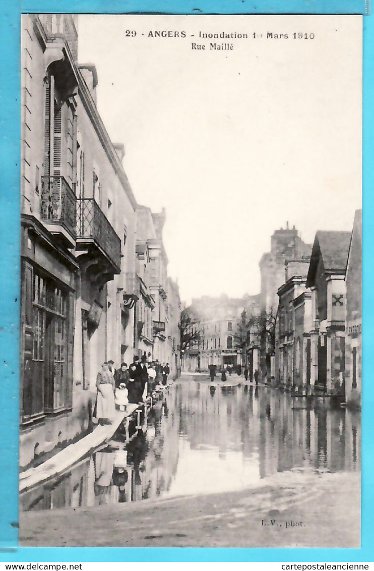 31360 / ANGERS 49-Maine Loire Inondation Crue Du 1er Mars 1910 Rue MAILLE Editions L.V PHOTO 29 - Angers