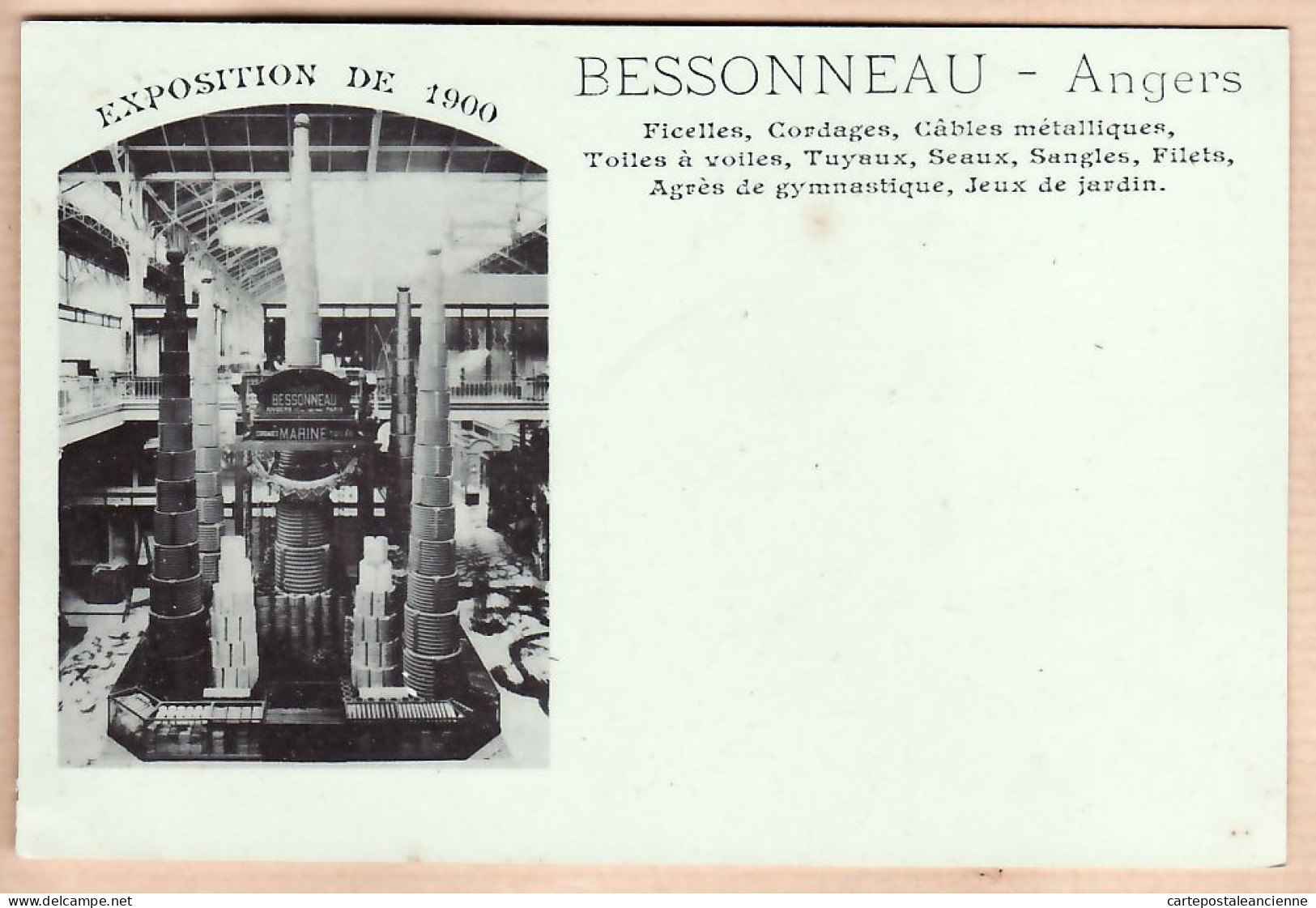 31343 / ANGERS 49-Maine Loire BESSONNEAU Exposition 1900 Presse Marine Cordage Toile Voile Filet Agrès Gymnastique - Angers
