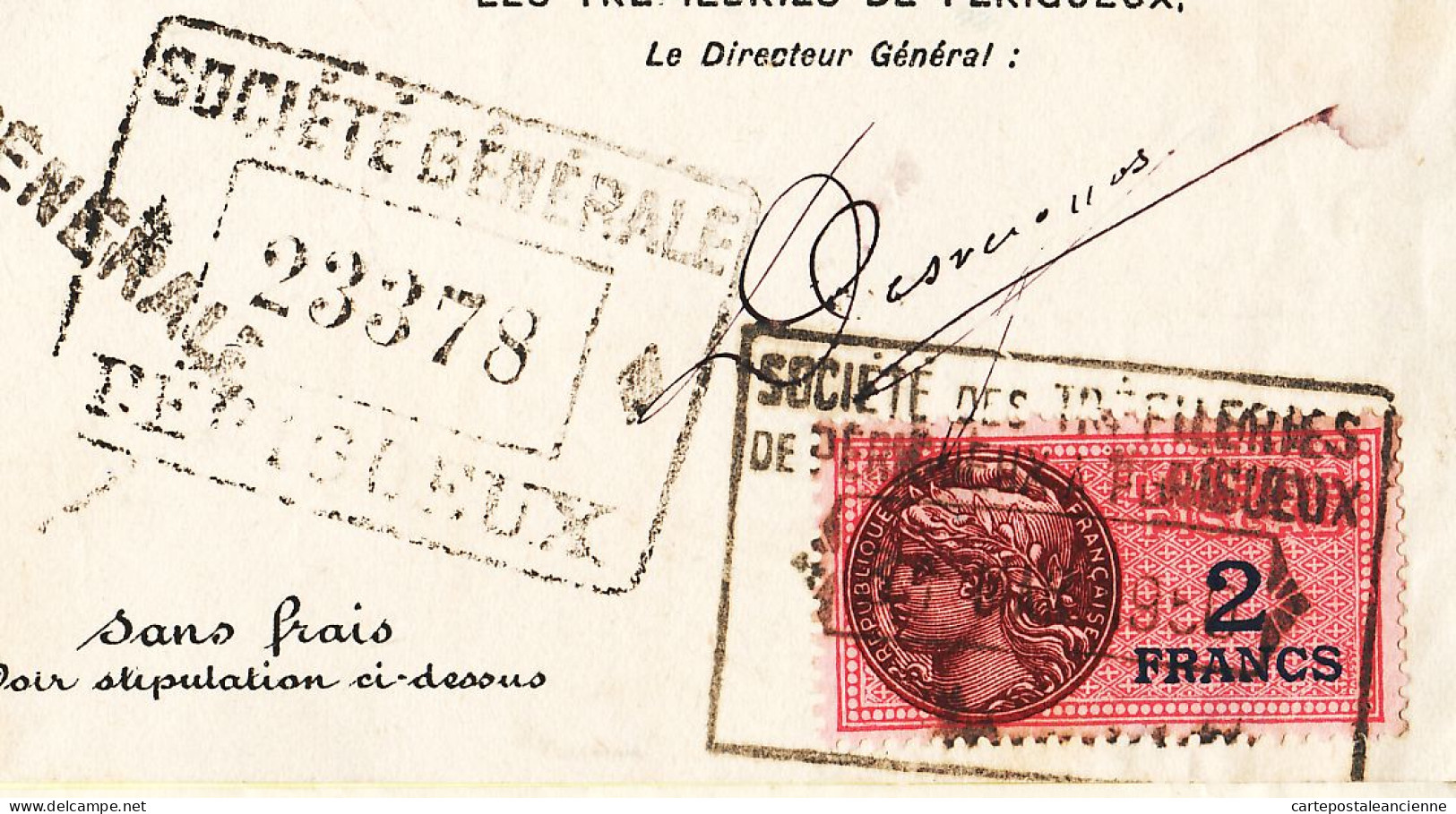 31286 / PERIGUEUX Trefileries Forges Dordogne 1950 Lettre Change-Timbre Fiscal 2 Fr + 0.50 Ct à COLONIALE BORDELAISE  - Letras De Cambio