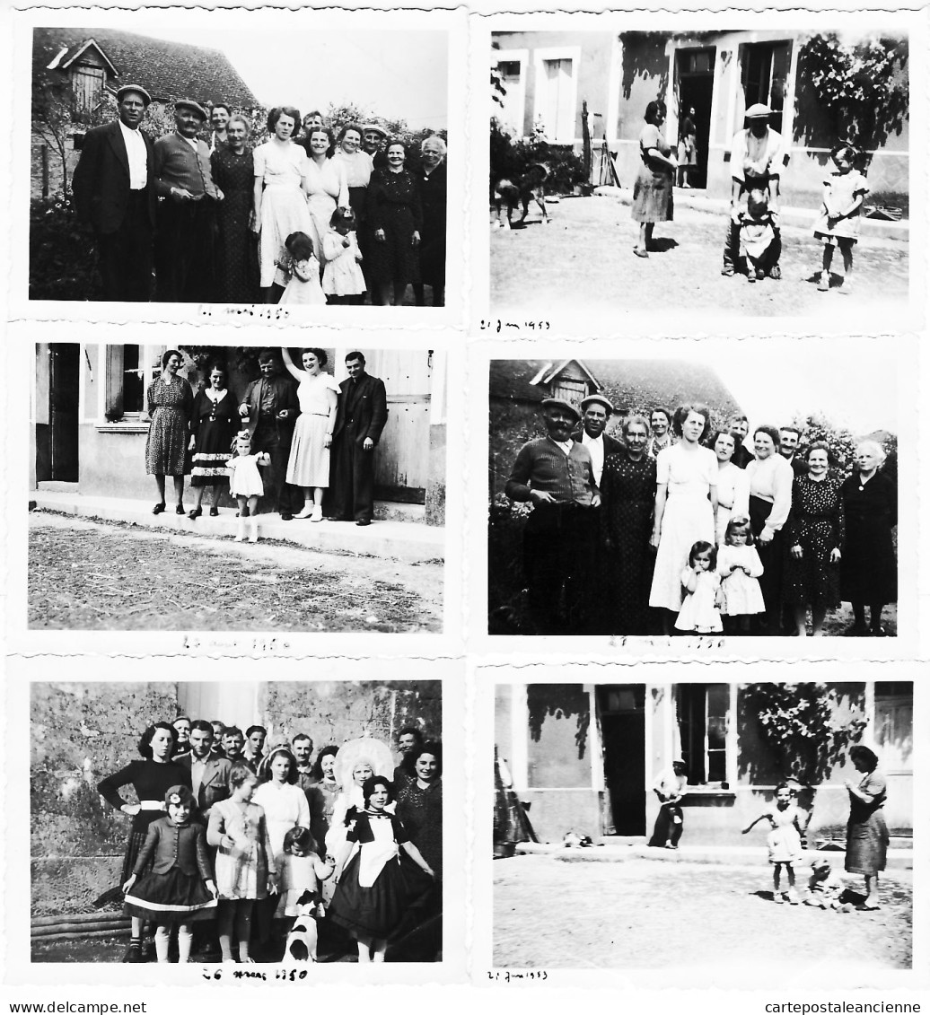 31336 / 6 Photo 1950-1953 Réunion De La Famille Sarthoise Marcel TOUCHARD De LA-CHARTRE-sur-LOIR Ou BEAUMONT - Places