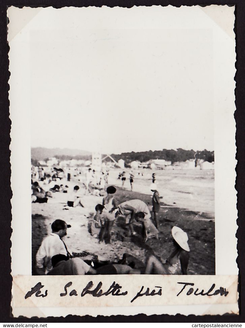 31320 / 5 Photographies TOULON Scène Plage SABLETTES Jeune Femme Bois FAROU Souvenir Voyage MEDITERRANEE 1925s VAR - Places
