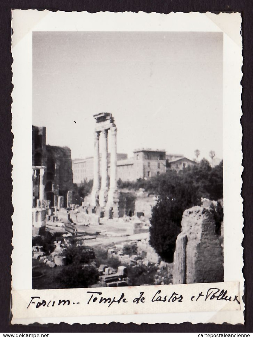 31322 / 6 Photo ROME ROMA COLISEE Thermes CARACALLA Forum Arc CONSTANTIN Temple CASTOR POLLUX Souvenir Croisière 1925s  - Lugares