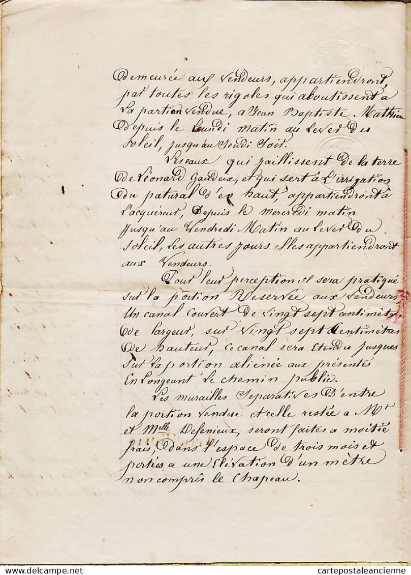 31288 / CHATEAU-PONSAC 7 Février 1853 ACTE VENTE NOTAIRE JOURDANEAU DEFENIEUX De VAUBOURDOLLE Proprietaire LA BARLOTIER - Manuscritos