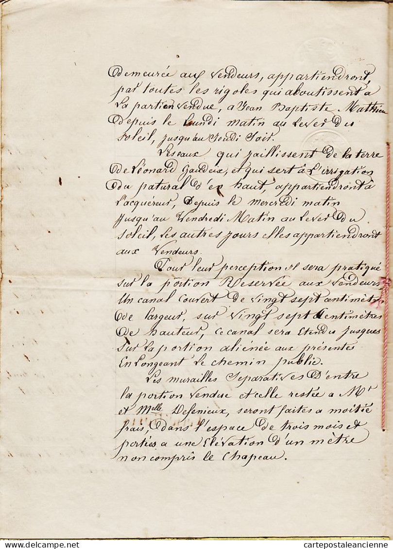 31288 / CHATEAU-PONSAC 7 Février 1853 ACTE VENTE NOTAIRE JOURDANEAU DEFENIEUX De VAUBOURDOLLE Proprietaire LA BARLOTIER - Manuscripten