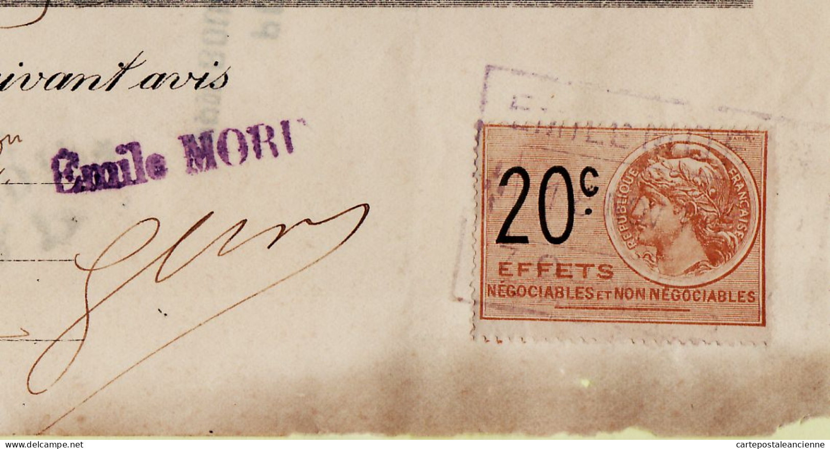 31267 / Carrosserie Armurerie MORIN Angers Lettre De Change 1925 à LUSSON Scierie Varades Timbre Fiscal 20cts - Lettres De Change