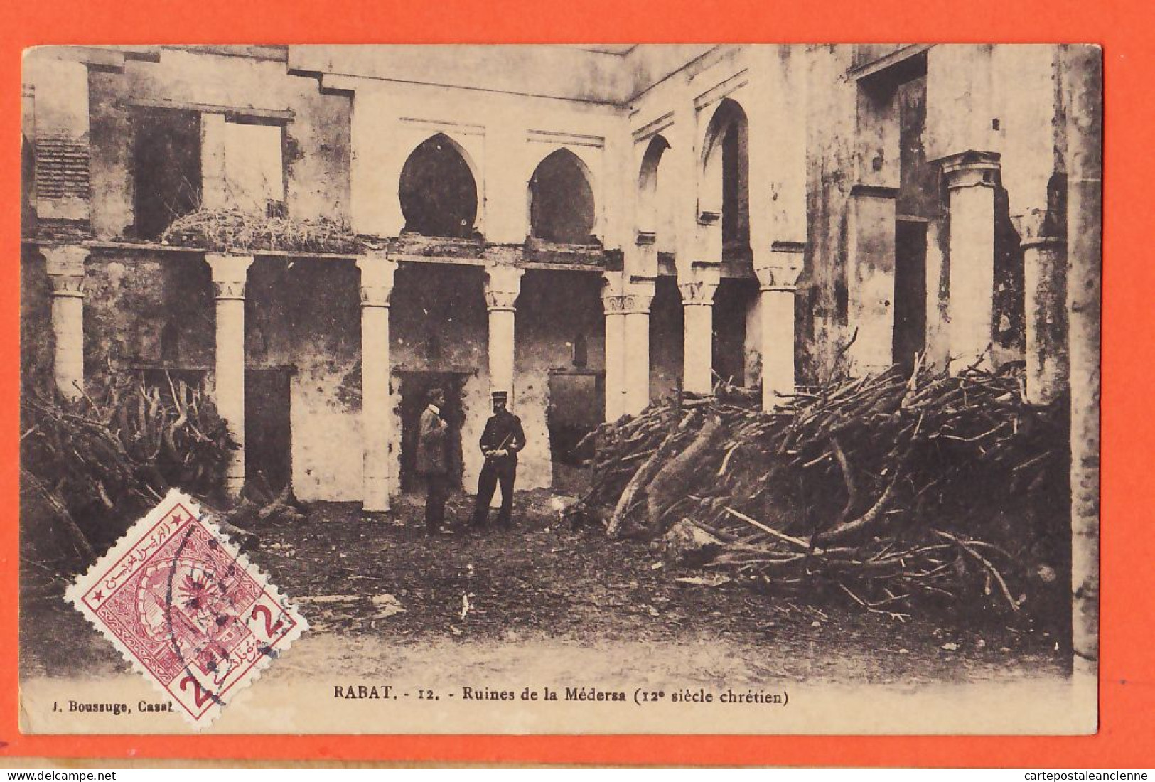 31226 / Lisez Arrivée Drapeaux 14 Juillet RABAT Maroc Ruines MEDERSA 12e Siècle Chrétien 1913 à Laurent JENNY -BOUSSUGE - Rabat
