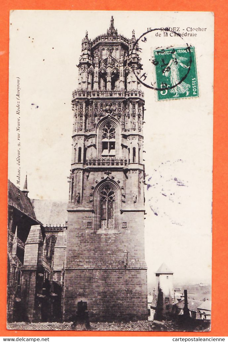 31395 / RODEZ 12-Aveyron VClocher De La Cathédrale 1909 à Elise ARDOISE Collège Jeunes Filles Albi-Désiré MALZAC 15 - Rodez