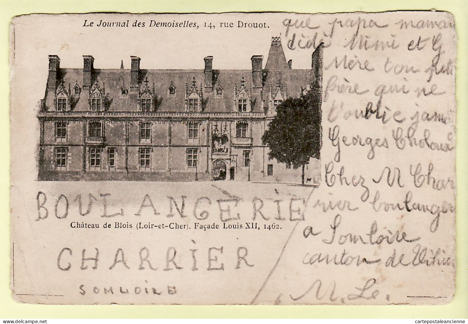 31013 / ⭐ BLOIS Loir-et-Cher Façade LOUIS XII Le 05.12.1923 Pour Boulangerie CHARRIER Somloire -JOURNAL DEMOISELLES - Blois