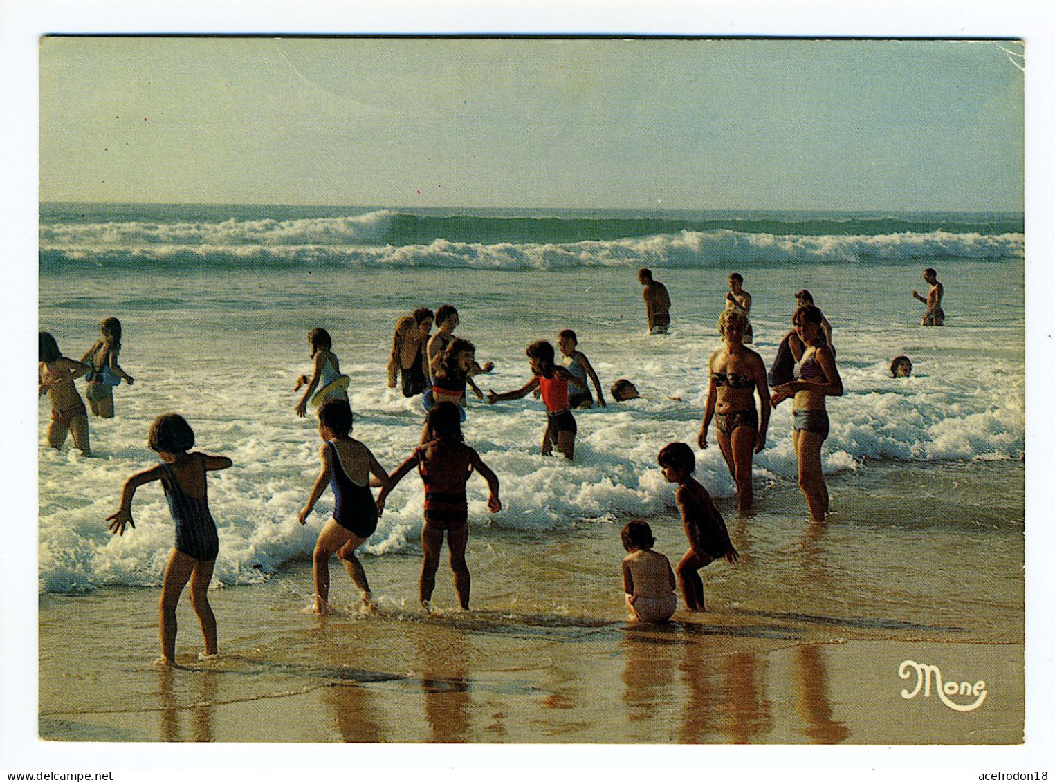 Baignade Sur La Côte Landaise - Cachet Biscarrosse - Biscarrosse