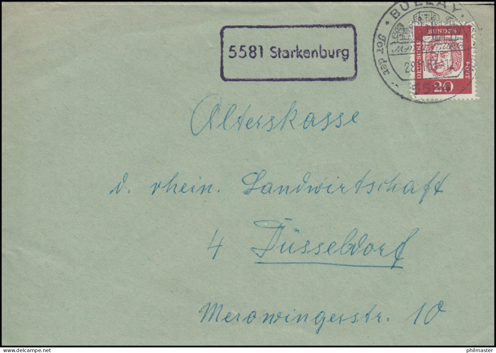 Landpost-Stempel 5581 Starkenburg Auf Brief SSt BULLAY Marienburg 28.11.1963 - Andere & Zonder Classificatie