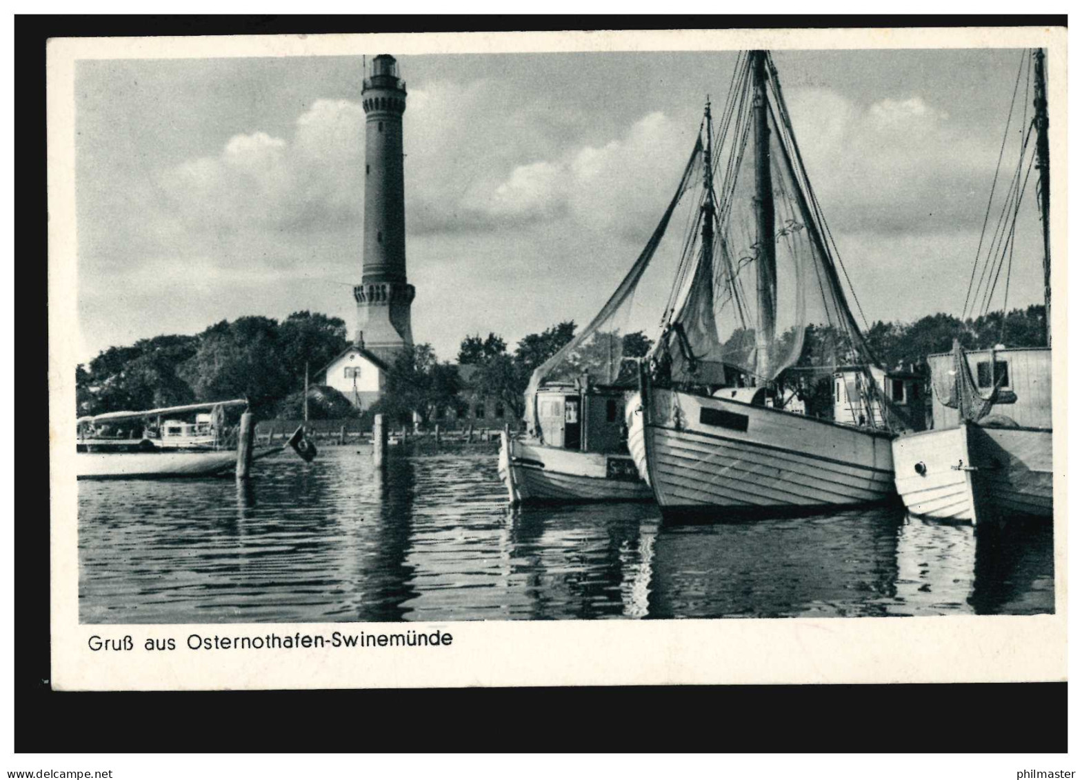 AK Gruß Aus Osternothafen-Swinemünde, Werbestempel Sonniges Ostseebad 18.8.1931 - Other & Unclassified