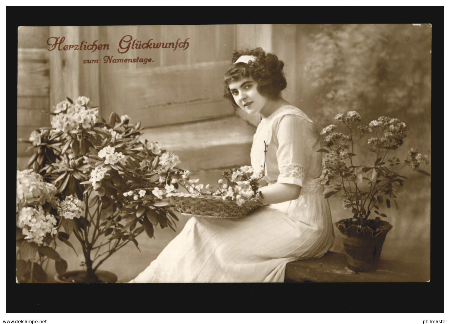 Mode-AK Frau Mit Blumen Zum Namenstag, CÖLN 1913 Nach Köln-Nippes - Fashion