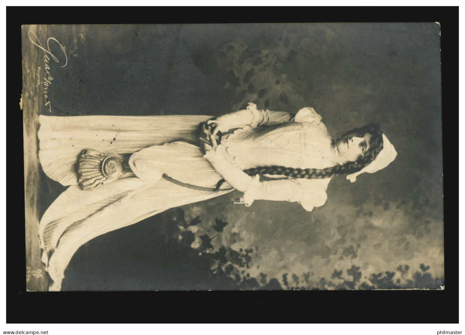 Mode-AK Frau Im Weißen Kleid Haare Haarzopf, Verlag G.G.&.C., RIXDORF 11.3.1906 - Moda