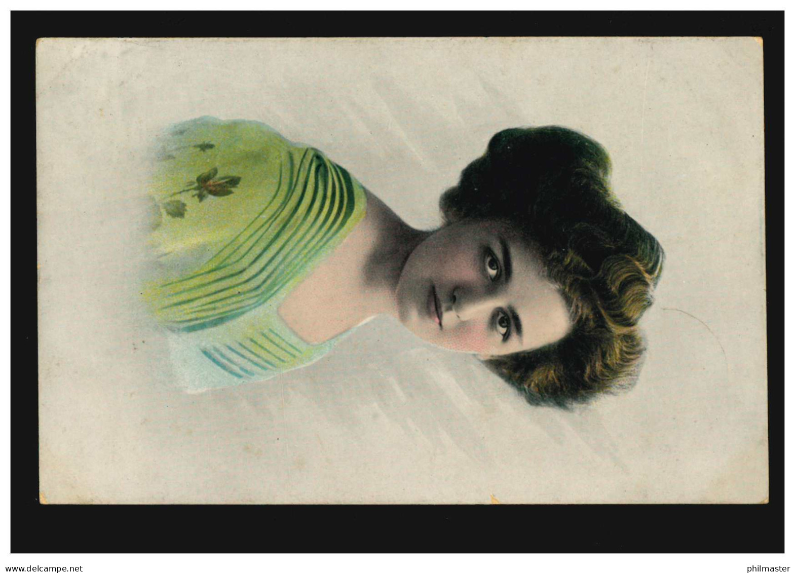Mode-AK Frauportrait Im Hellgrünen Kleid, GRAUDENZ 18.5.1914  - Fashion
