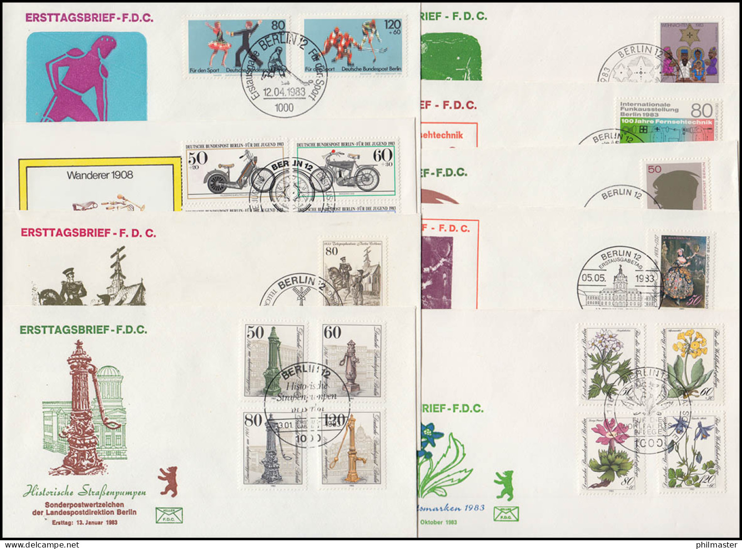 689-707 Berlin-Jahrgang 1983, Komplett Auf FDC, Je Satz Auf Einem Schmuck-FDC - Sonstige & Ohne Zuordnung