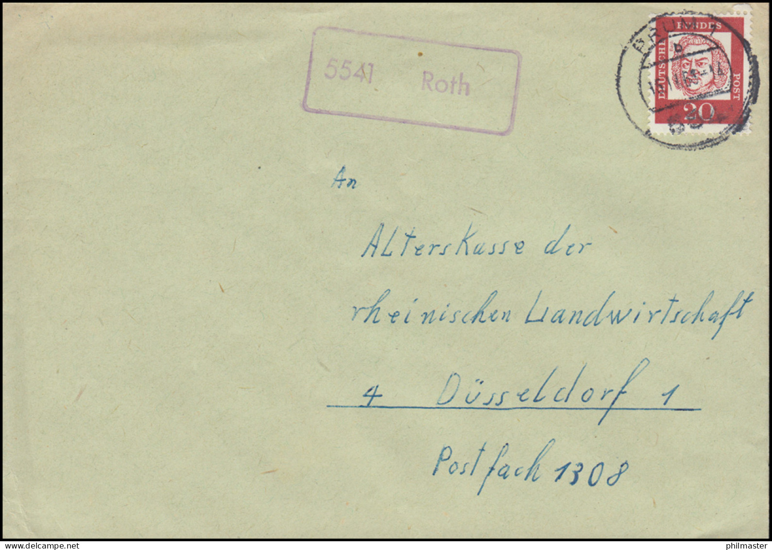 Landpost-Stempel 5541 Roth Auf Brief, PRUM 1 - 15.11.1963 - Autres & Non Classés
